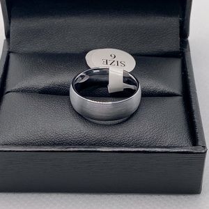 THREE KEYS JEWELRY 6mm Tungsten Brushed Wedding Band